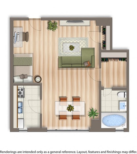 a floor plan of a bedroom apartment